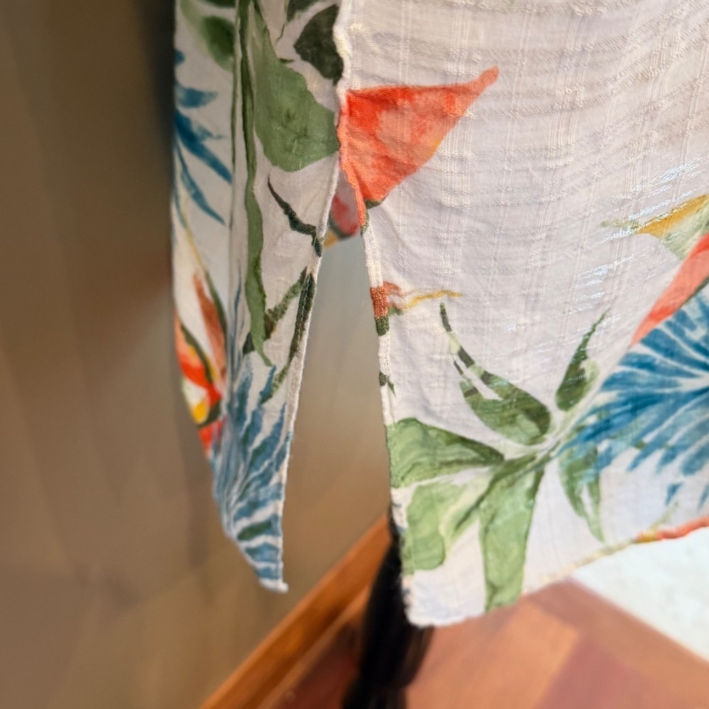 Chico's Tropical Poncho Swimsuit Coverup Tunic Top, Travel, Vacation, Size S/M - Picture 6 of 11